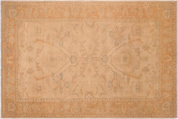 handmade Traditional Kafkaz Chobi Ziegler Tan Gold Hand Knotted RECTANGLE 100% WOOL area rug 6 x 9